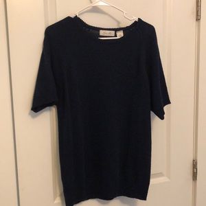 Emily Rose navy blue shortsleeved sweater Size L or M